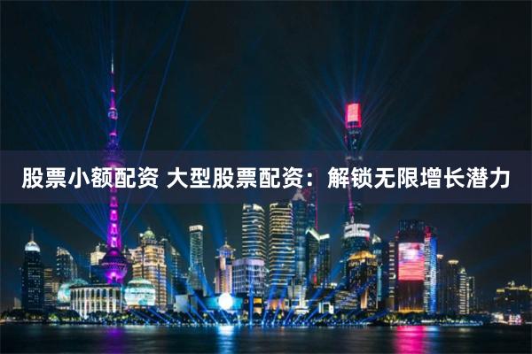 股票小额配资 大型股票配资：解锁无限增长潜力